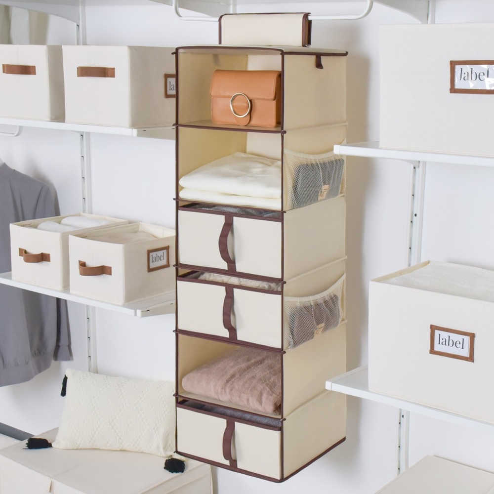 StorageWorks 6 Shelf Hanging Closet Organizer with 3 drawers